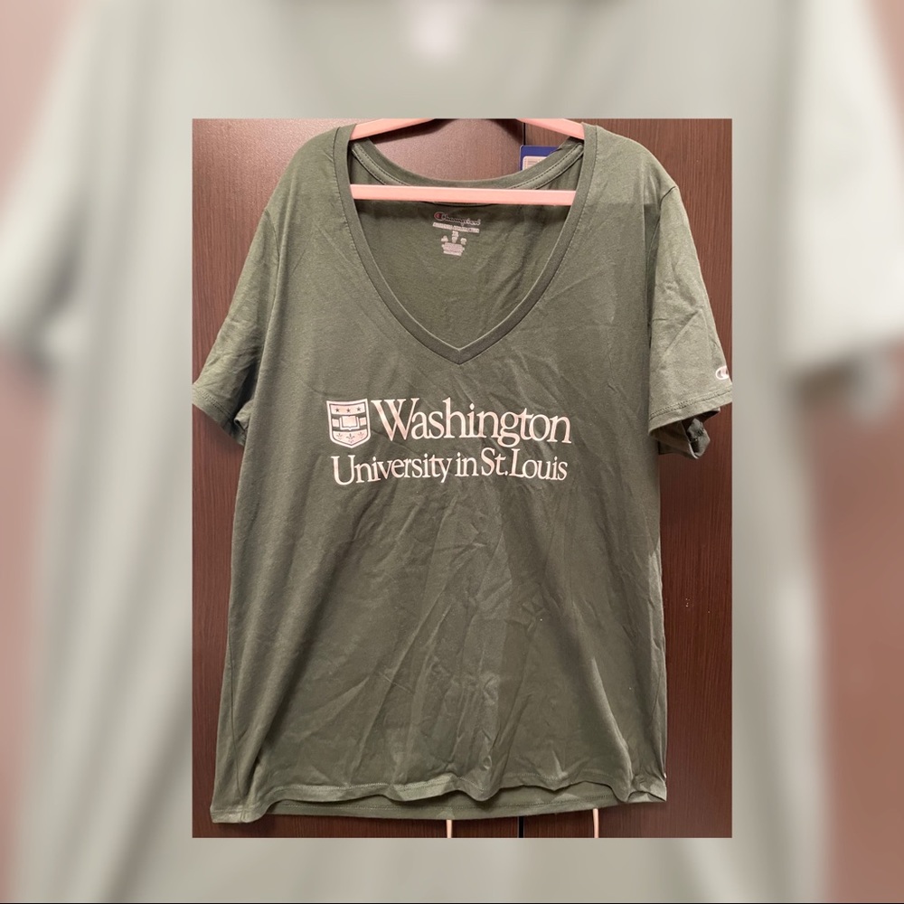 Green WashU V-neck Shirt